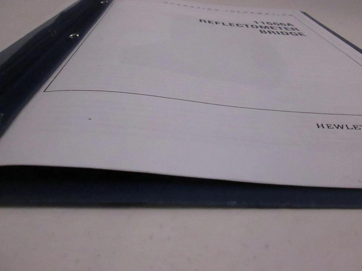 Used HP 11666A Reflectometer Bridge Operating Information, Used