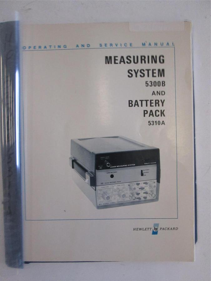 Used HP Measuring System 5300B and Battery Pack 5310A Operating Manual, Used