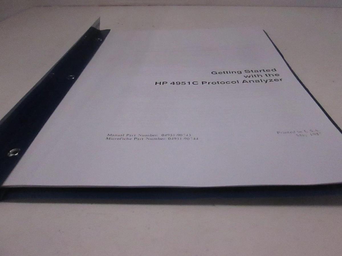 Used HP Getting Started With The 4951C Protocol Analyzer, Used