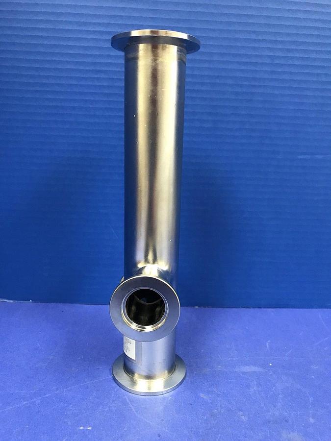 Stainless Steel Vacuum Fitting: NW40 Full Nipple, 9"L with 3 Ports
