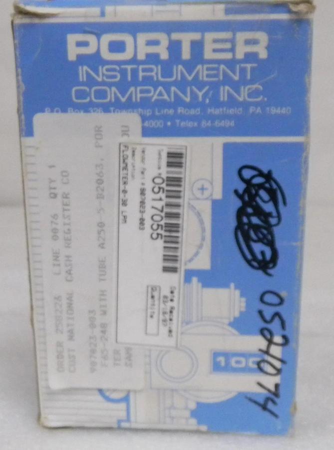 Porter B-2063 Flowmeter, 0-30, NEW Watkins Johnson 907023-003