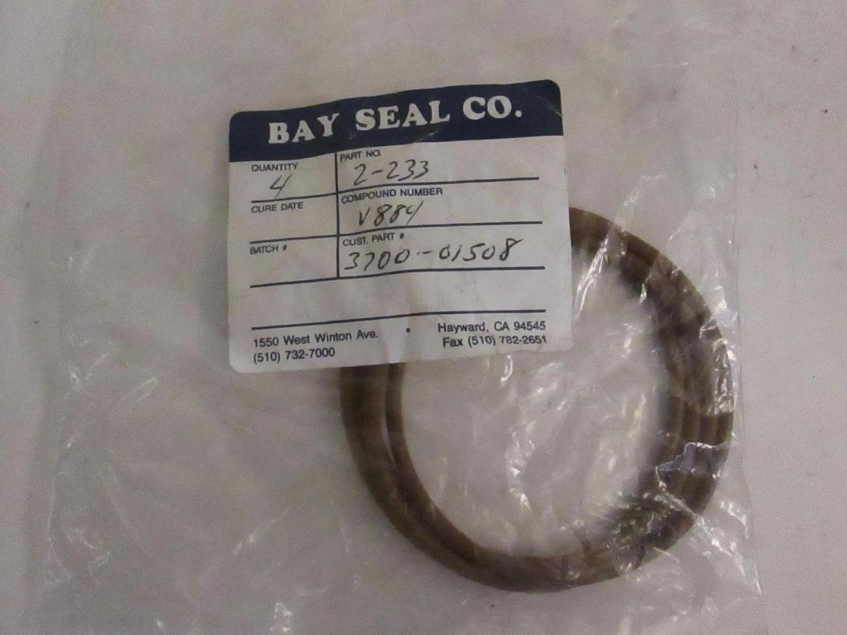 Used Bay Seal Co. Brown Silicone Parker O-Ring, 2-233 Lot of 4