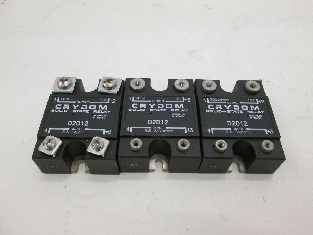 Used Crydom, Solid State Relay, D2D12, Used, Lot of 3