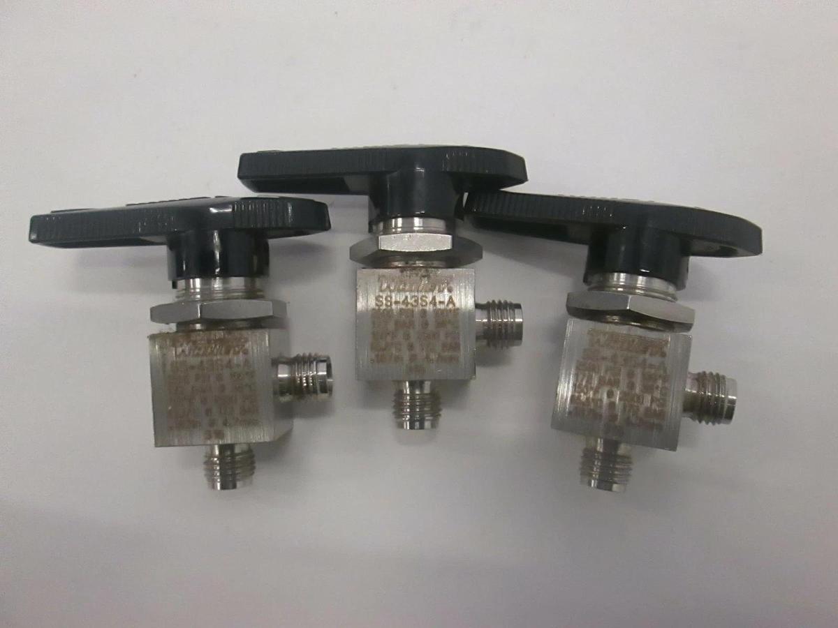 Used Whitey , SS-43S4-A, Right Angle Ball Valve, Used, Lot of 3