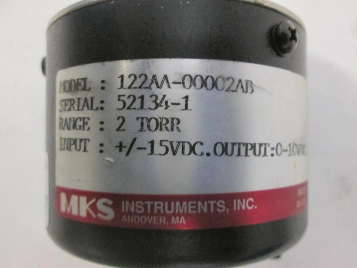 Used MKS, Baratron 2 Torr Pressure Transducer, 122AA-00002AB, Used
