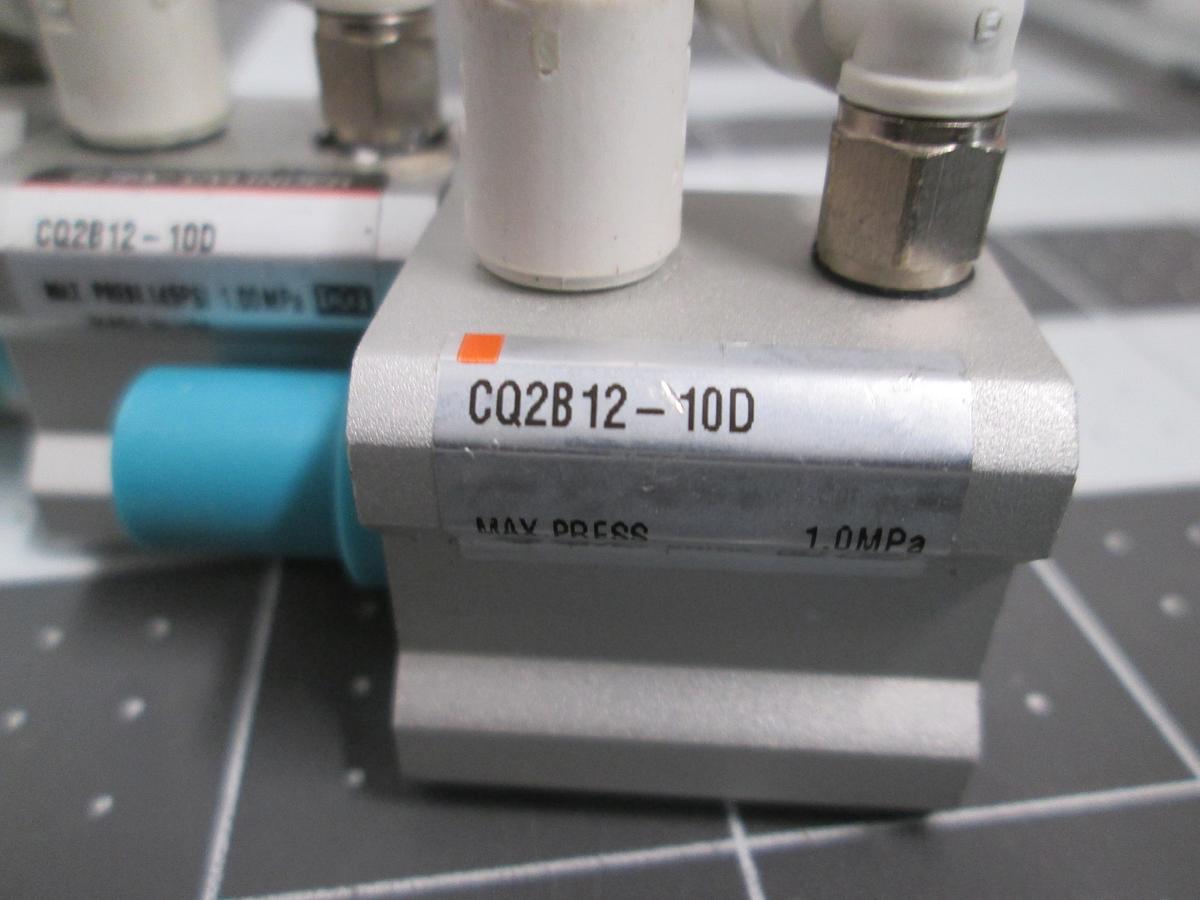 Used Lot of 6 SMC CQ2B12-10D Compact Pneumatic Air Cylinder Block Mix 12mm 10mm