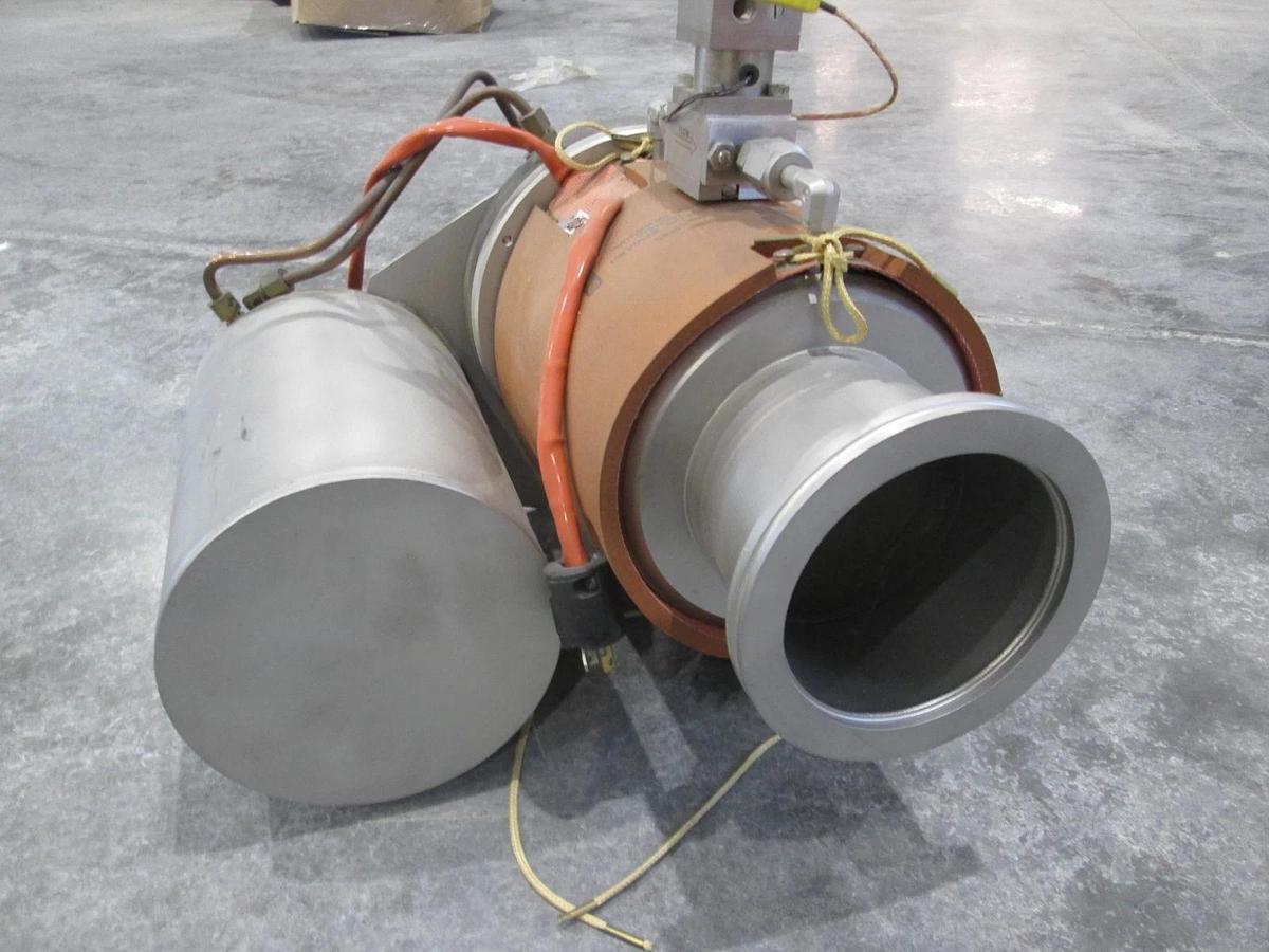 Used MKS, Pneumatic Angle Vacuum Pump Assy w/ Valve and Watlow Heater Jacket, Used