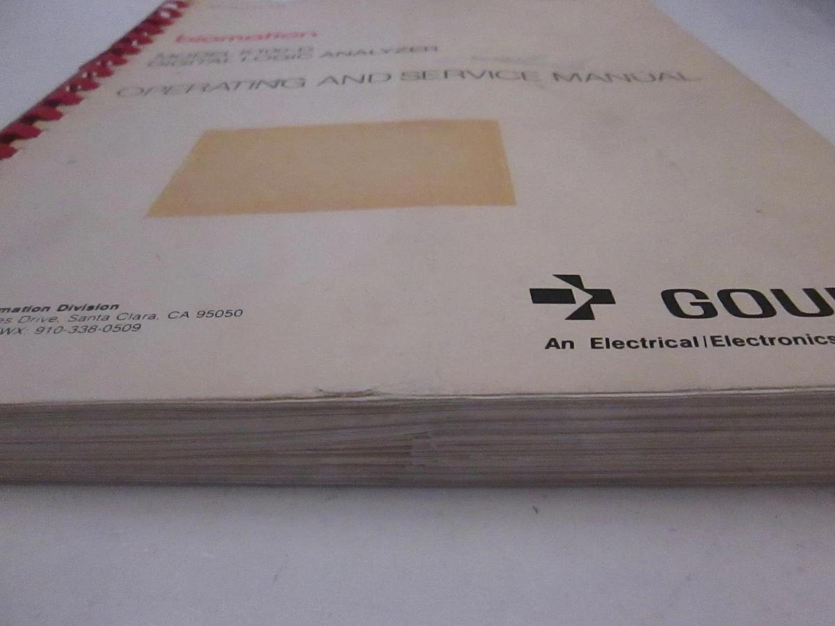 Used Gould K100-D Digital Logic Analyzer Operating and Service Manual, Used