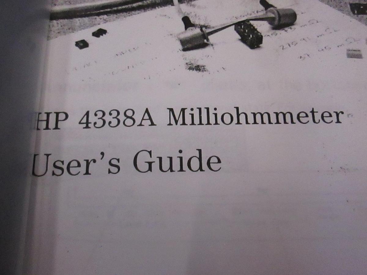 Used HP 4338A Milliohmmeter User's Guide, Used