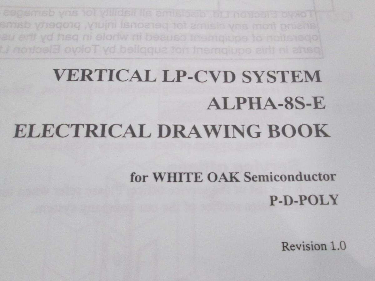 Used TEL Tokyo, ALPHA-8S-E, Electrical Drawing Book P-D-POLY, REV 1.0, Used