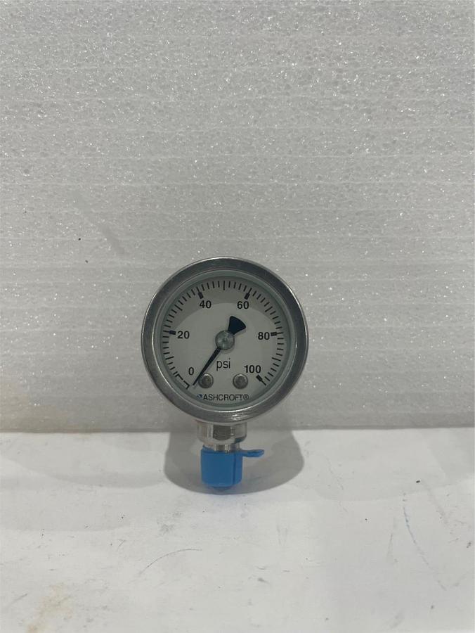 Used Ashcroft, Pressure Gauge, 0-100 PSI, Used