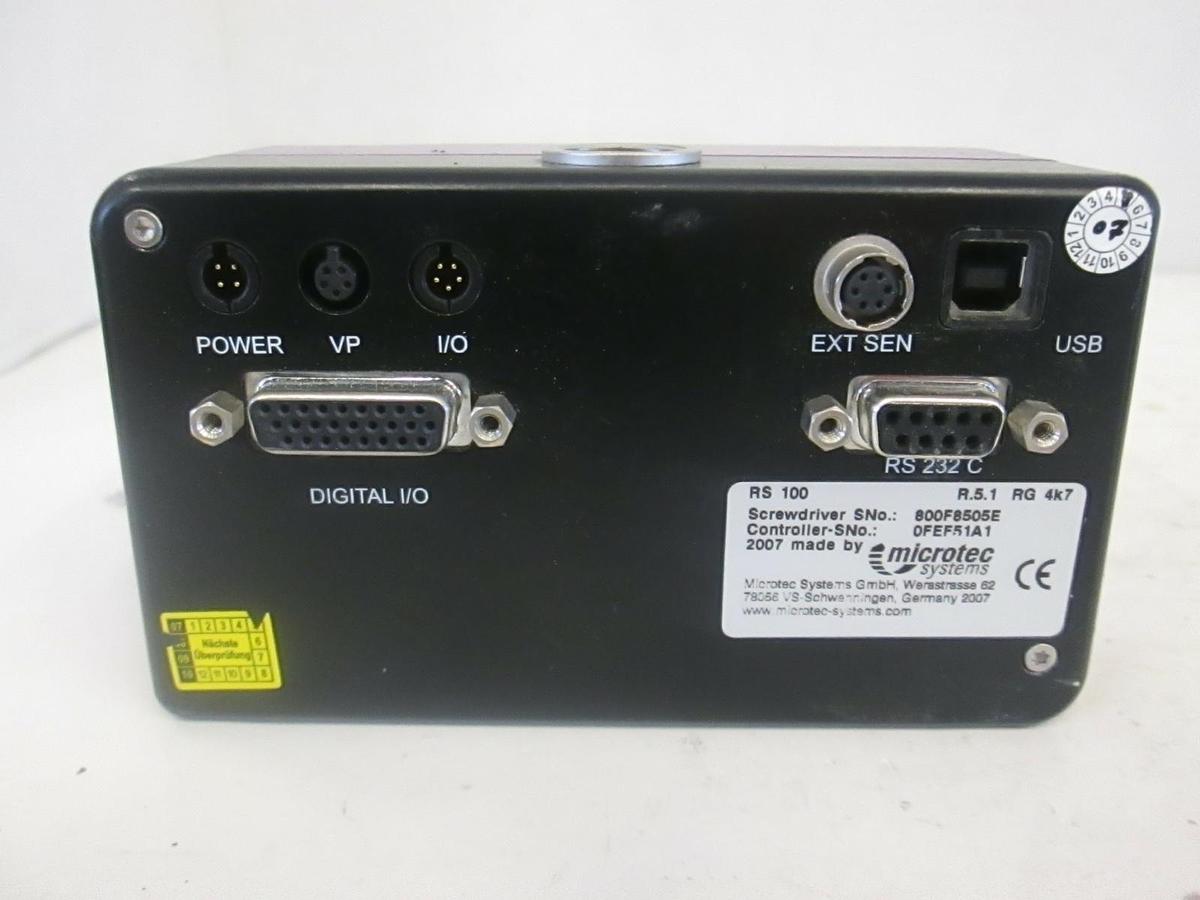 Used Microtec Systems RS 100 Torque Screwdriver Controller, Used