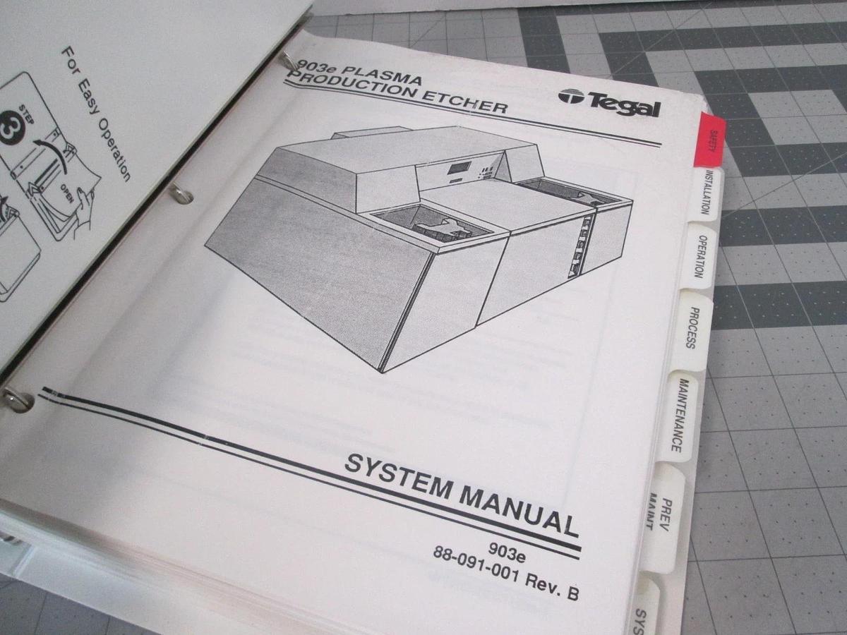 Used Tegal, 903e, Plasma Production Etcher, System Manual, Volume 1, Used