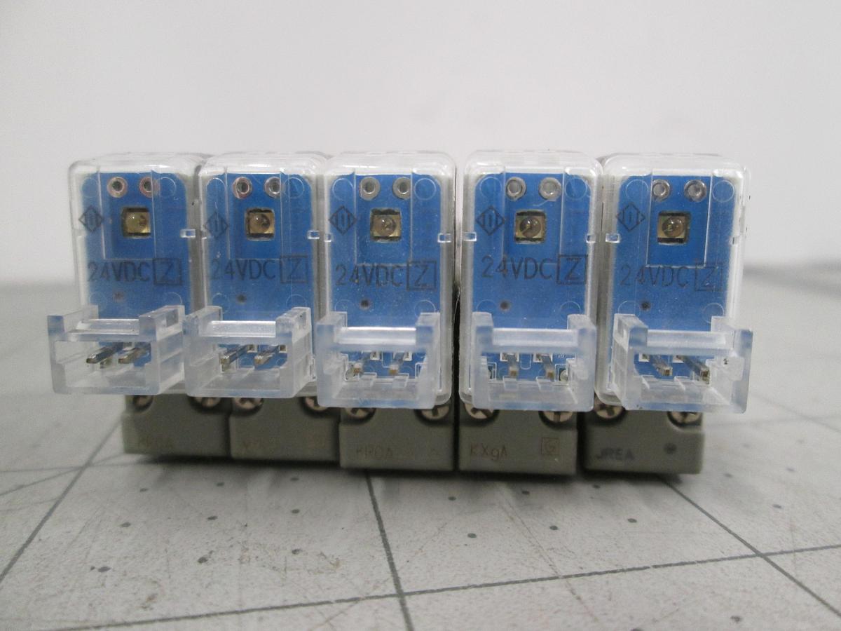 Used SMC, SYJ3130-5LZ, SYJ3000 24VDC, 4-Port Solenoid Valves, Used Lot of 5
