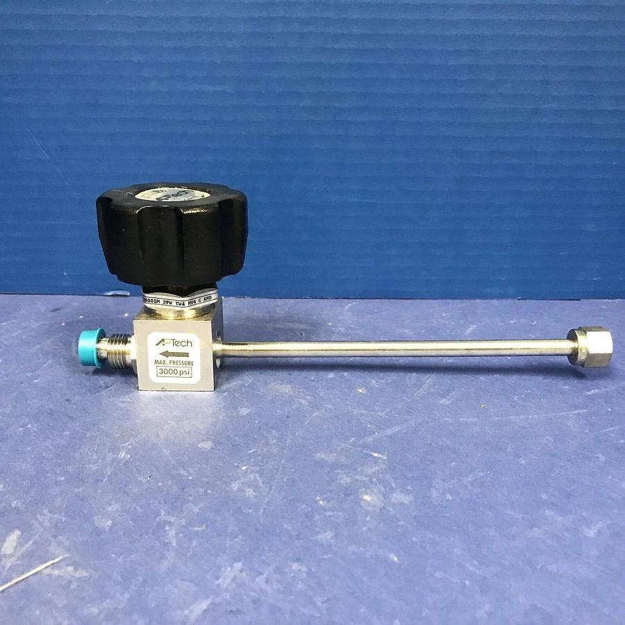 Used APTech AP3600SM Manual Valve, 1/4" MVCR x 1/4" Female Swaglok (extended), Used