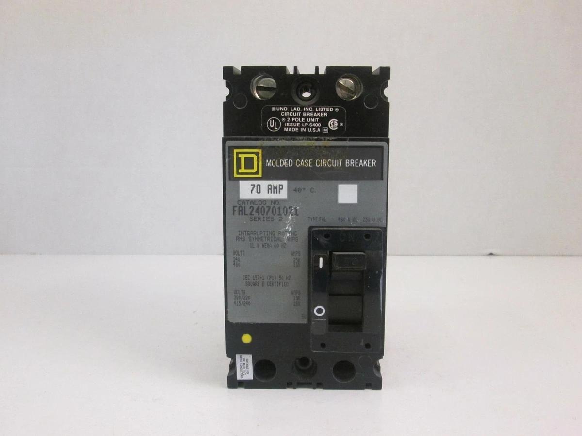 Used Square D FAL240701021 Circuit Breaker, 70AMP, 2 Pole, Series 2