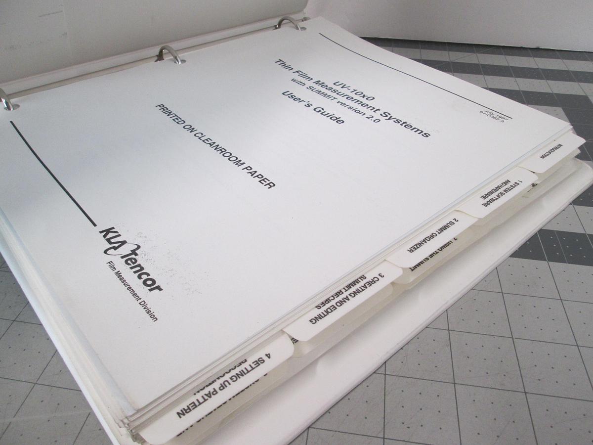 Used Tencore, UV-10x0, Thin Film Measurement Systems, User's Guide, Used