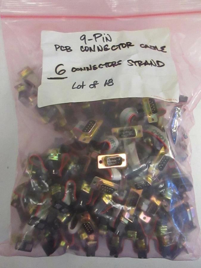 Used AMP 9 Pin PCB Connector Cable, 6 Strands, Lot of 18