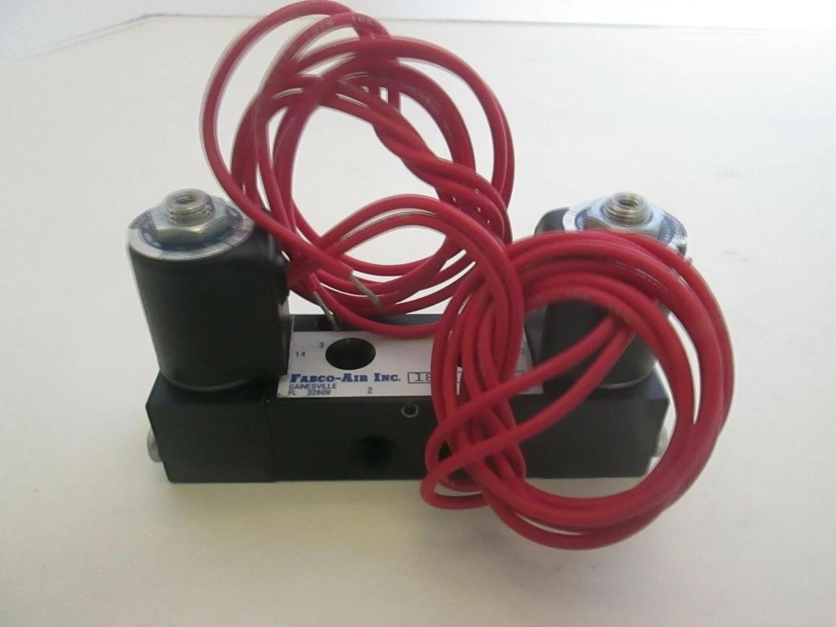 Used Fabco-Air Inc., 18GG4-A0, Directional Control Valve w/ 2 Solenoid Valves, Used