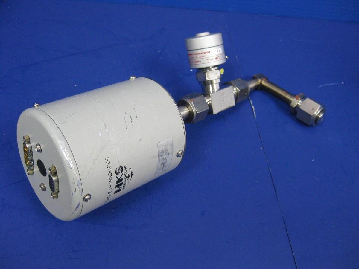 Used MKS 621C11TBFHC Remote Transducer Assy w/ Fujikin Valve, 10 Pa, Used