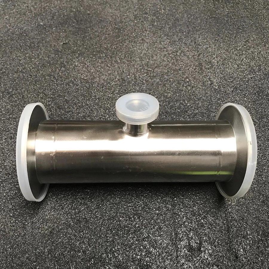 Stainless Steel Vacuum Tube Nipple, NW50 Flange w/ NW16 Port, New