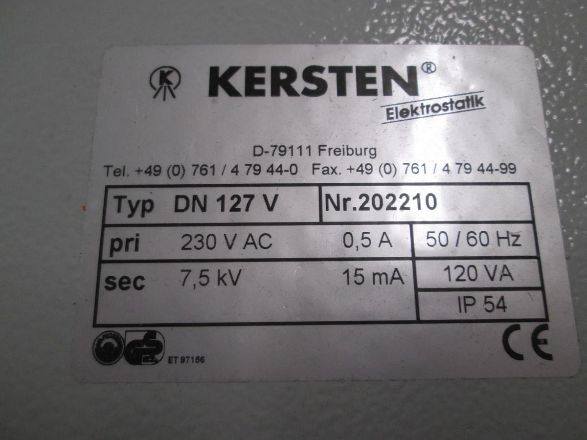 Used Kersten Elektrostatik, D-79111, DN 127 V, Enclosure Box, 50/60Hz, Used
