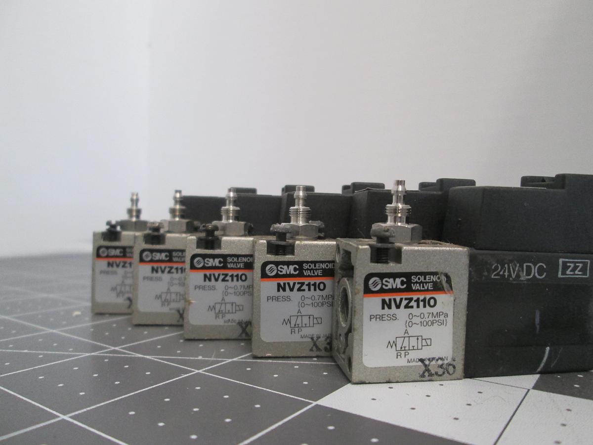 Used Smc, NVZ110, 3-port Pneumatic Solenoid Air Valves Used, Lot Of 5