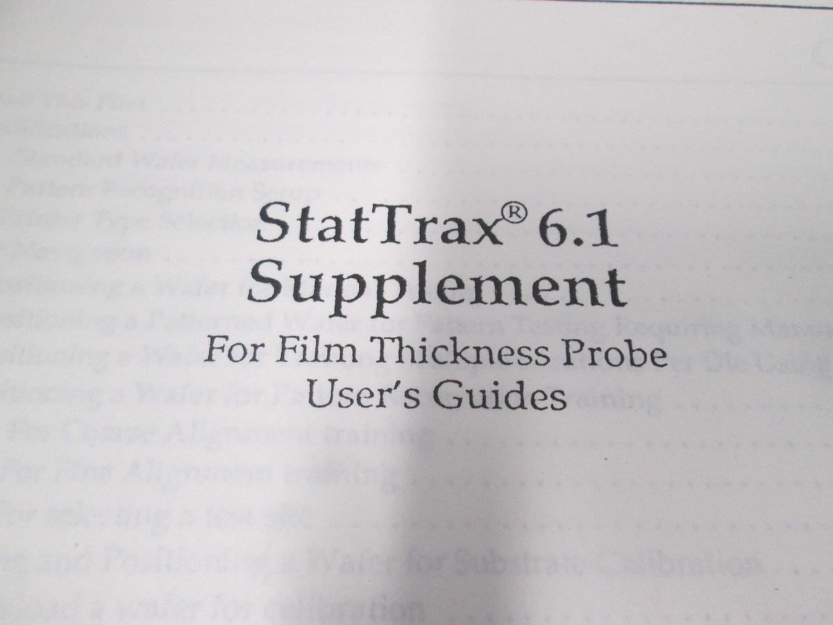 Used Tencore, Prometrix, StatTrax 6.1 Supplement, User's Guide, Used