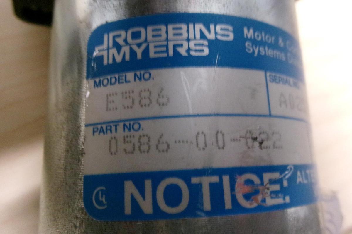 Used Robbins Myers model E586, motor assly, warner 8643, used