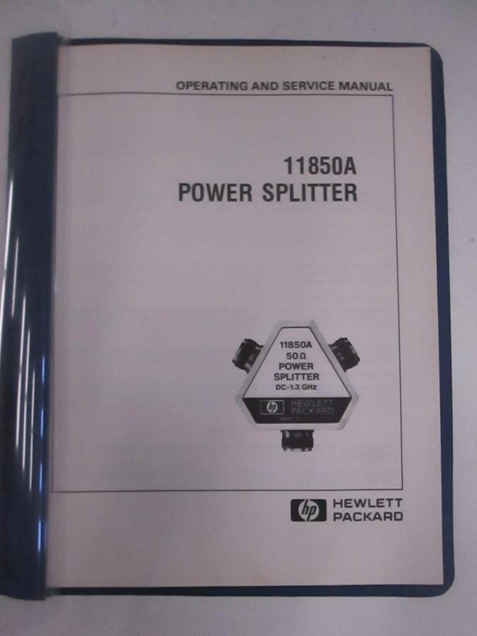 Used HP 11850A Power Splitter, Operating and Service Manual, Used