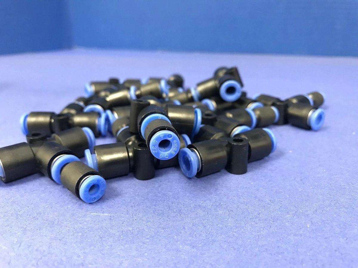 SMC 4x6x6mm Push to Connect Pneumatic Union Extended TEE Fittings, Lot of 14