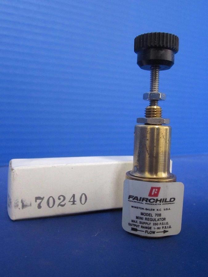 Used Fairchild 70B Subminiature Pressure Regulator, 1-60 psig, Lot of 2