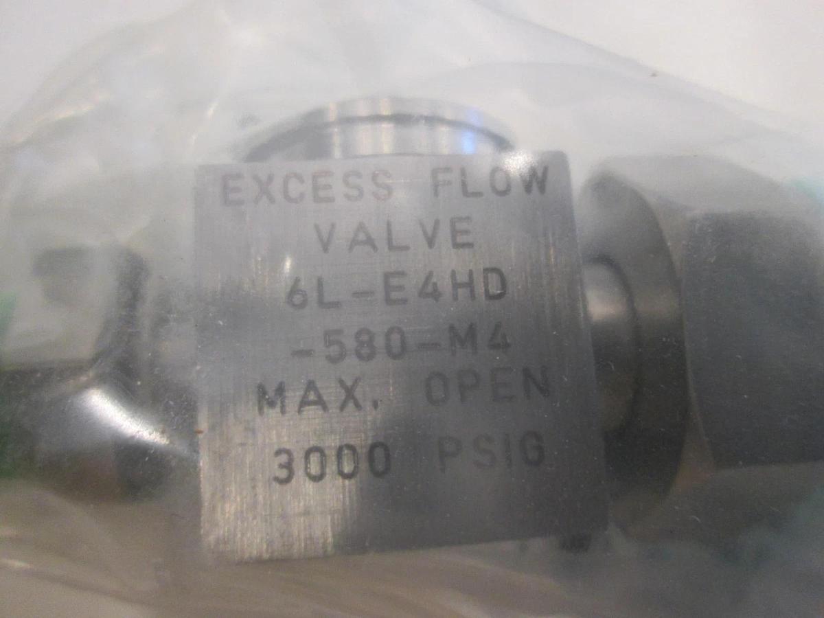 Nupro, 6L-E4HD-580-M4, Excess Flow Valve, 3000PSIG, New