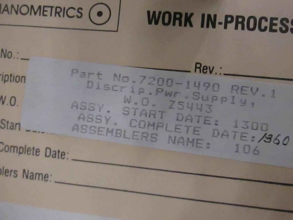 Used Nanometrics, Power Supply, 7200-1490, Used