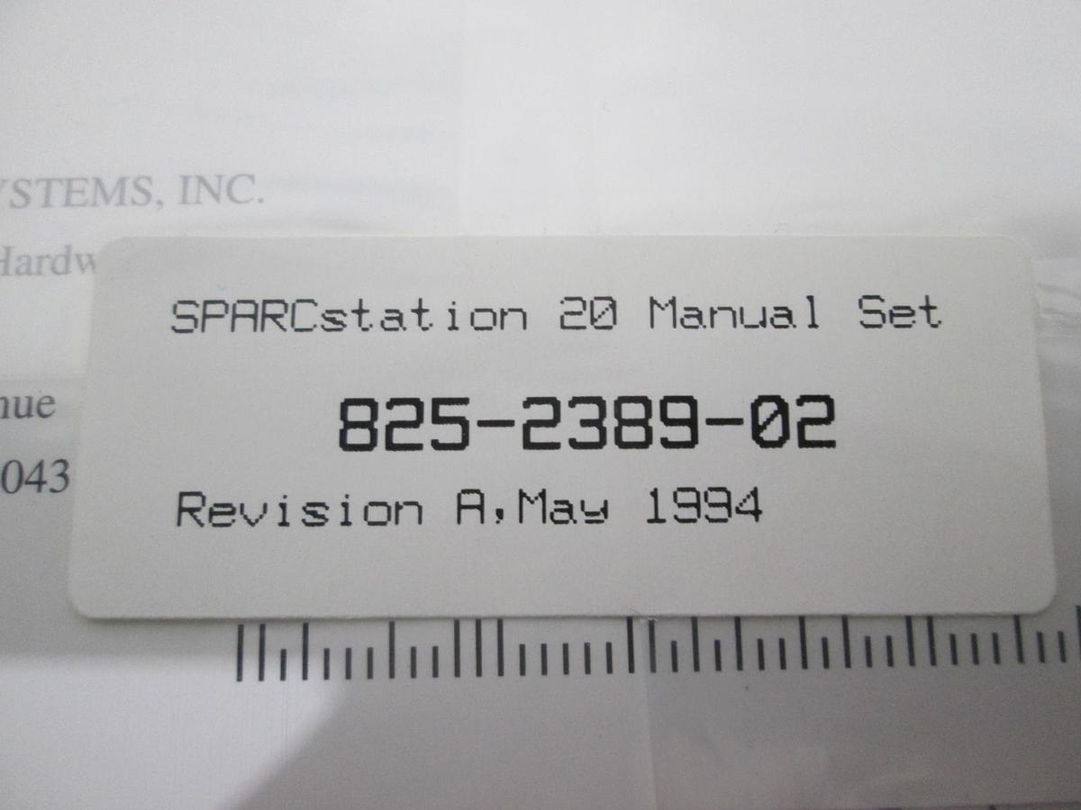 Sun, SPARCstation 20 Manual Set, 825-2389-02, REV A, New