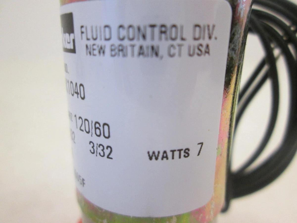Parker, Solenoid Valve, B13DK1040, 3/32 Orifice, 40 PSI, 120V, New