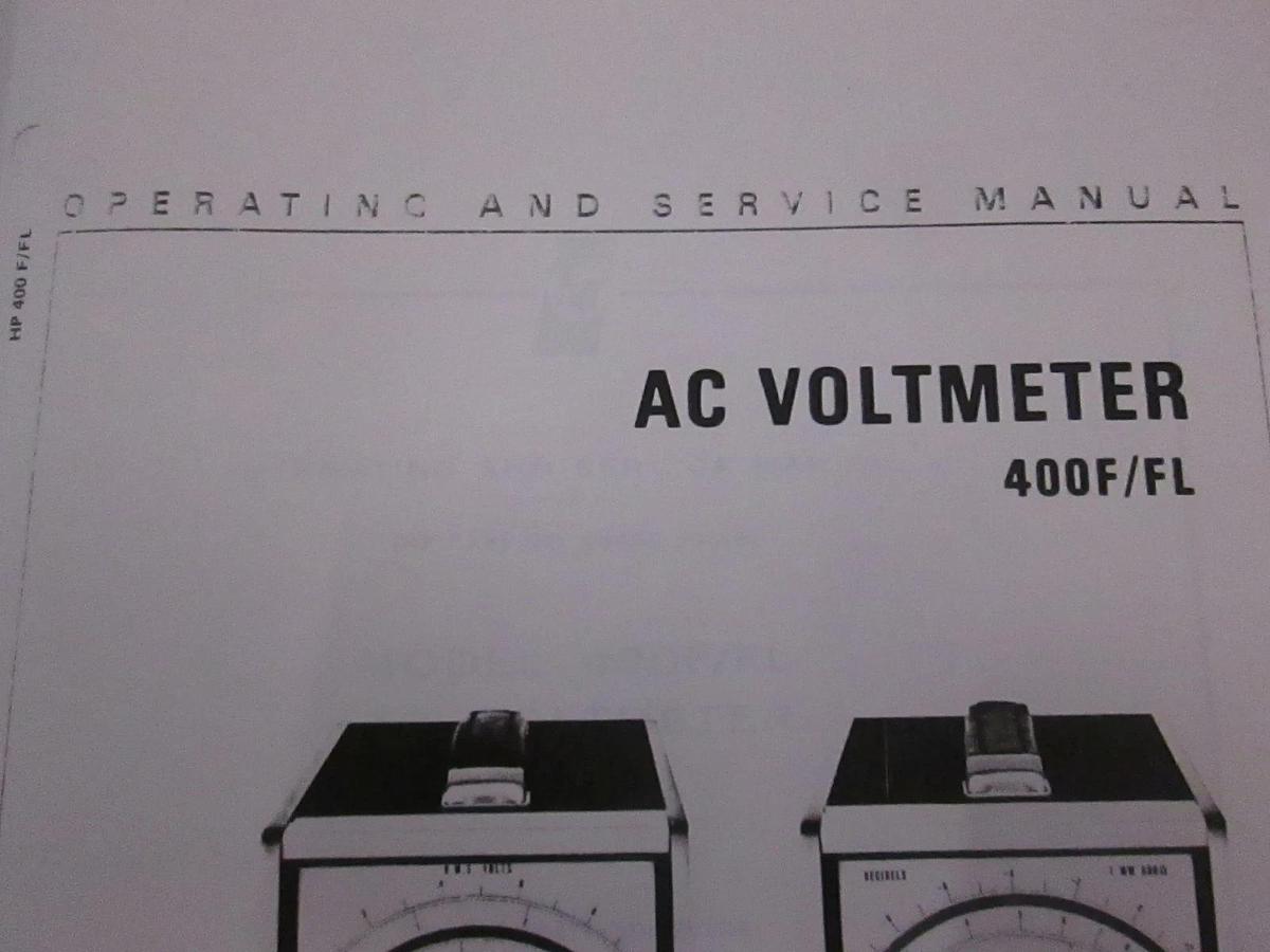 Used HP 400F/FL AC Voltmeter Operating and Service Manual, Used