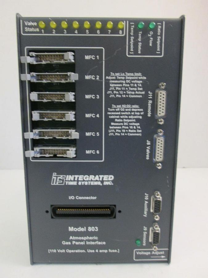 Used Integrated Time Systems, Atmospheric Gas Panel Model 803 Tymcon