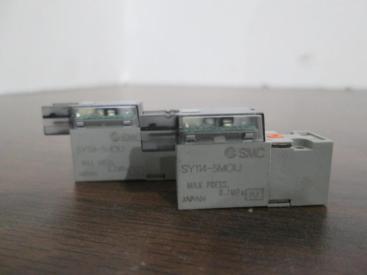 Used SMC, SY114-5MOU, Solenoid Valve, 0.7MPa, Used, Lot of 2