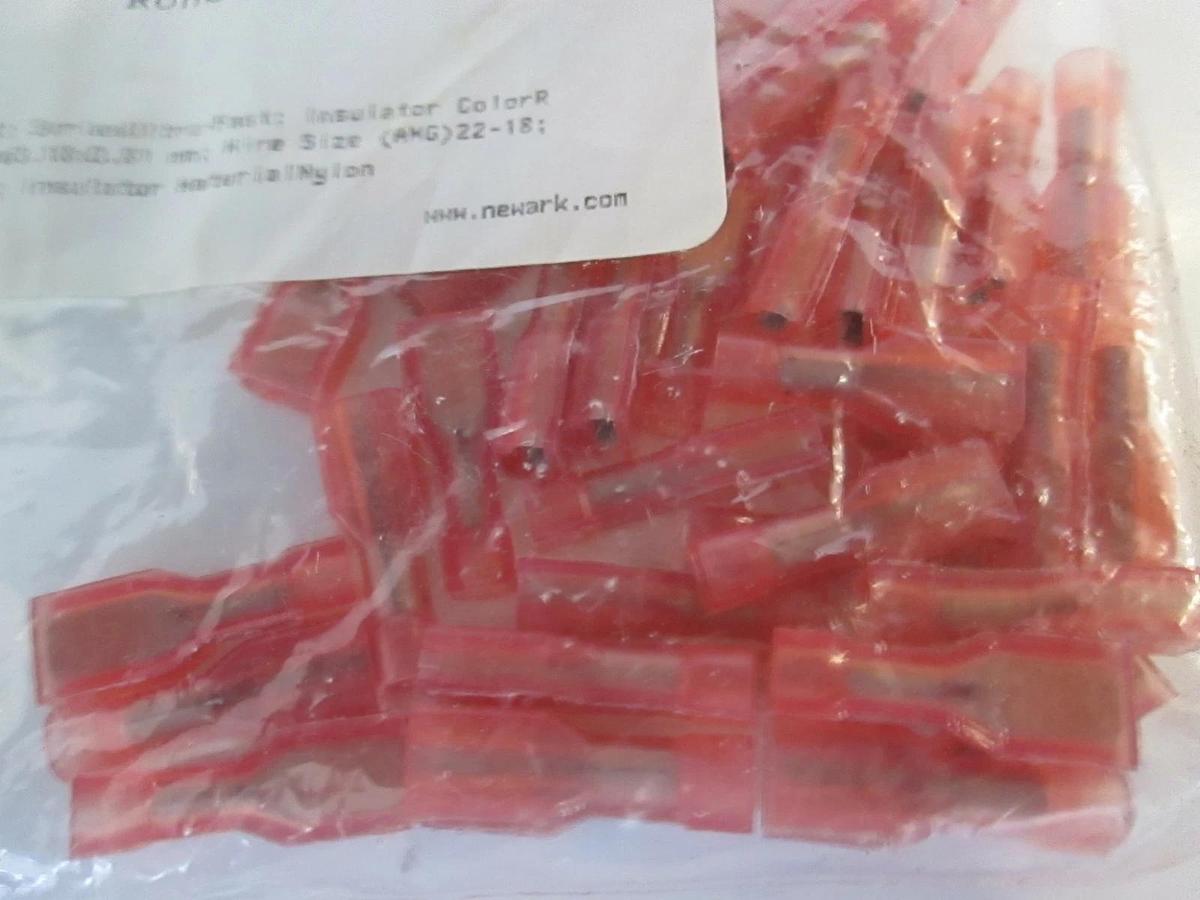 Newark Terminal Connector, Female Disconnect, 90F3877, New, Lot of 43