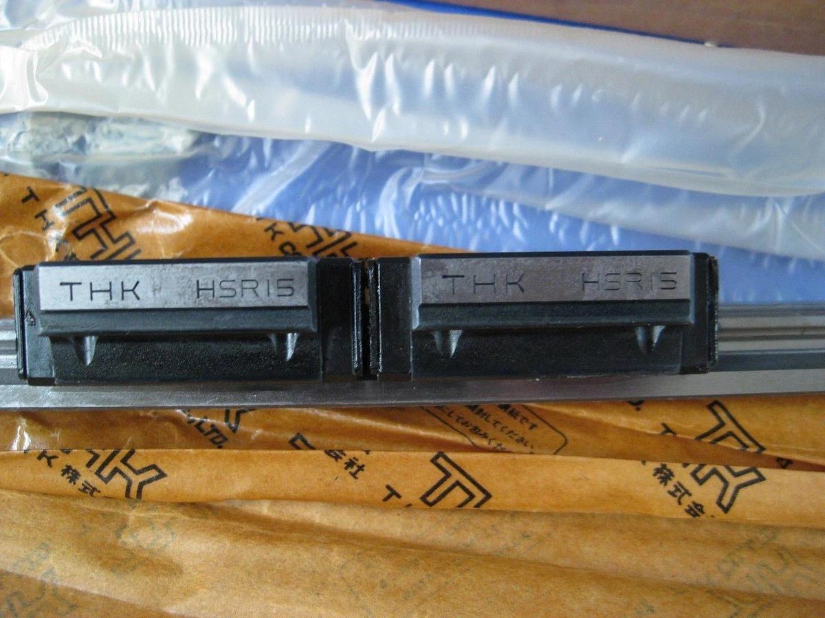 THK HSR15TA Linear Guide w/ 2 Full Ball Linear Motion Guide Blocks, Lot of 2 NEW
