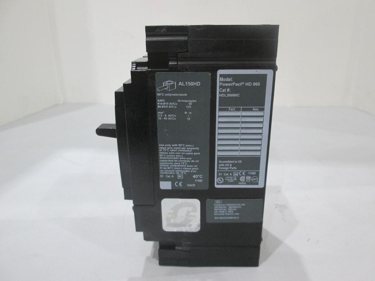 Schneider Electric, PowerPact, HD 060, Circuit Breaker, HDL26060C, 60A, New