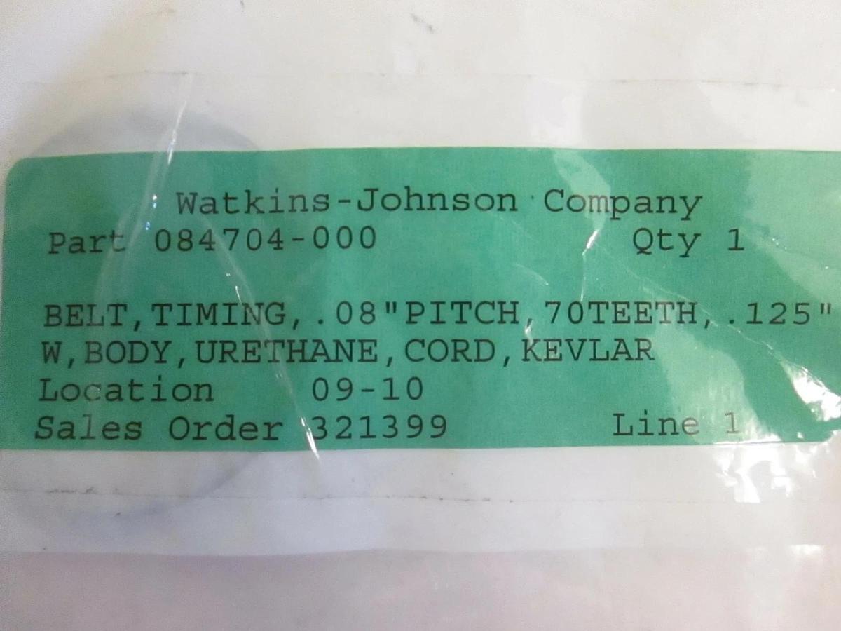 Used Watkings-Johnson, 084704, Timing Belt, .08" Pitch, 70 Teeth, .125", New