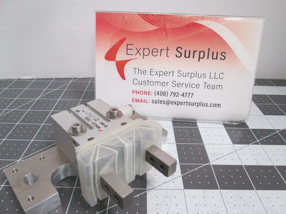 Used SMC MHZJ2-20SS Parallel Pneumatic Air Gripper With Dust Cover & Bracket
