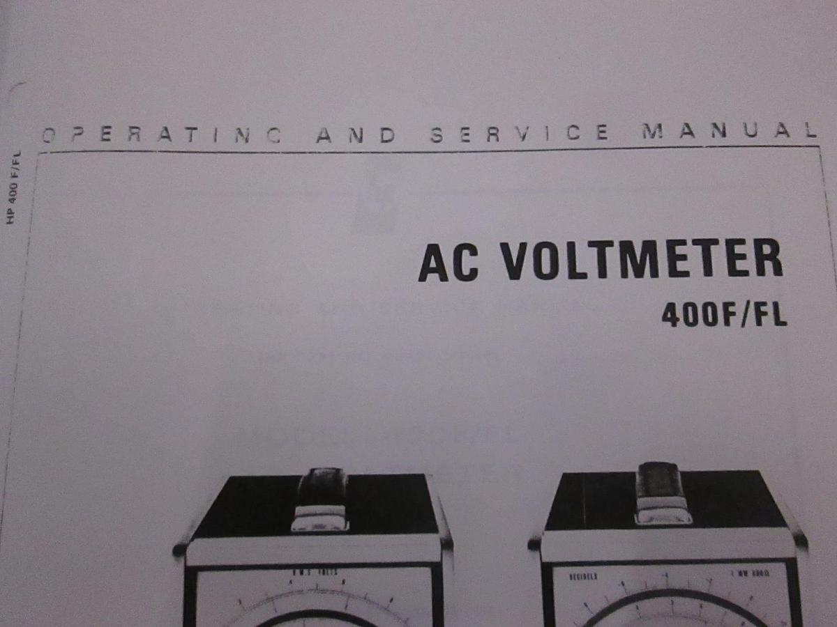 Used HP 400F/FL AC Voltmeter Operating and Service Manual, Used
