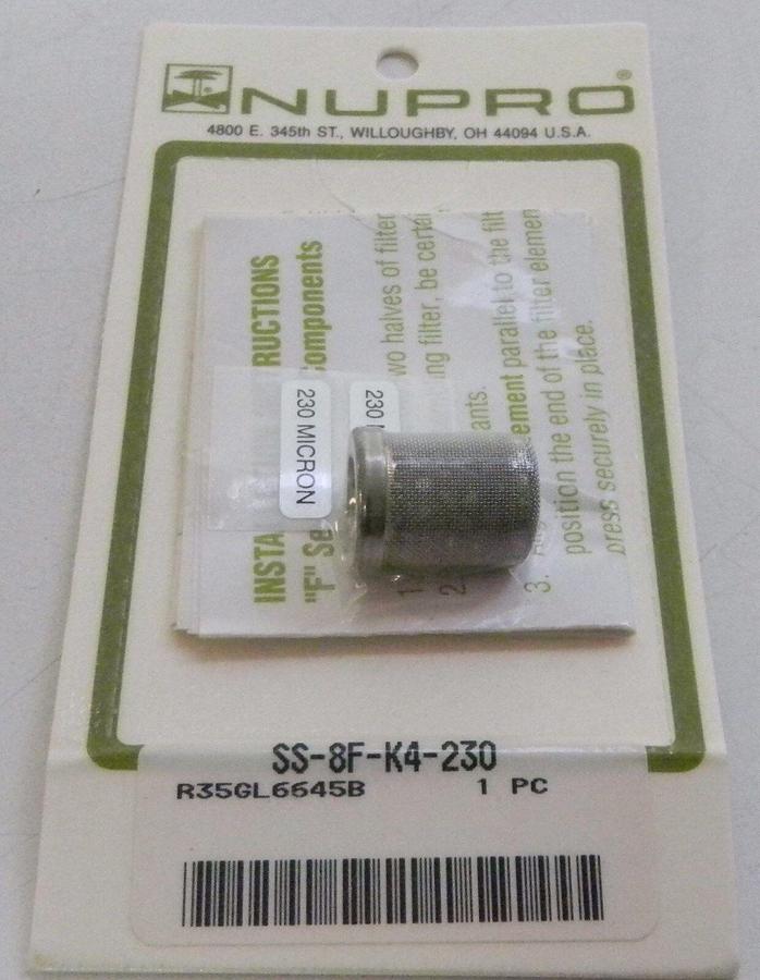 Used Nupro SS-8F-K4-230 Micron Element Kit - Part. Filters 6F/8F/6TF/8TF-  LOT of 10
