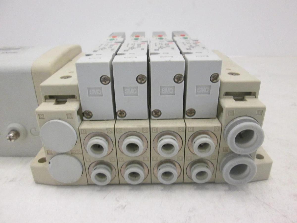 Used SMC, EX250, DeviceNet Interface Module Assy w/ 4 Valves, SV2200-5FUD, Used