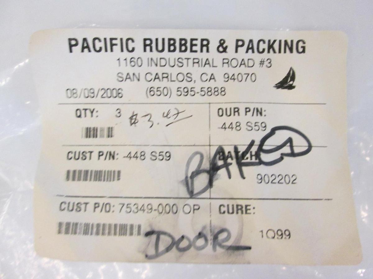 Pacific Rubber, Silicone Baked Red 448S59, O-Ring Lot of 2