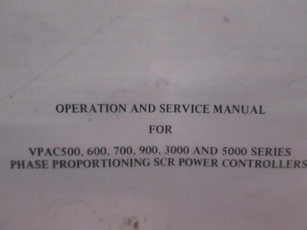 Used Operation and Service Manual for VPAC500,600,700,900,3000 And 5000Serires, Used