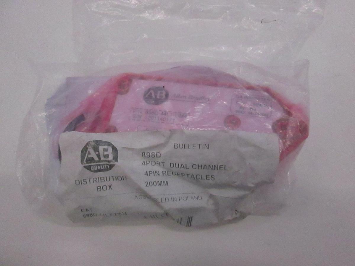 Allen Bradley, 898D, 4 Port Dual channel 4 Pin Receptacles, 200MM, New